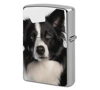 Custom Border Collie Lighter Case Personalized Metal Lighter Cover Holder Reusable Shockproof Protective Lighters Without Insert Gift for Men Women Dad Husband