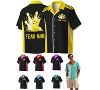 Custom Bowling Shirts Personalised Bowling Jerseys Unisex with Names Customised Bowling Team Name Vintage Shirt,Style 7
