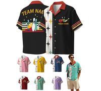 Custom Bowling Shirts Personalised Bowling Jerseys Unisex with Names Customised Bowling Team Name Vintage Shirt,Style 2