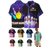 Custom Bowling Shirts Personalised Bowling Jerseys Unisex with Names Customised Bowling Team Name Vintage Shirt,Style 10