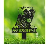 Custom Boxer Dog Memorial Stake, Boxer Loss, Pet Grave Markers Sign | Memorial Plaques for Outdoors, Dog Memorial Gifts for Loss of Dog, Garden Decor, Grave Decorations for Cemetery, Grave Marker