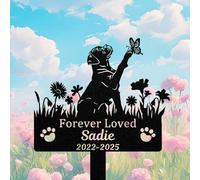 Custom Boxer Dog Memorial Stake, Metal Name Signs, Dog Grave Marker | Memorial Plaques for Outdoors, Dog Memorial Gifts for Loss of Dog, Garden Decor, Grave Decorations for Cemetery, Grave Marker