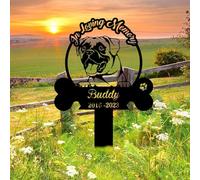 Custom Boxer Memorial Stake, In Loving Memory Boxer Dog, Metal Stake | Memorial Plaques for Outdoors, Dog Memorial Gifts for Loss of Dog, Garden Decor, Grave Decorations for Cemetery, Grave Marker