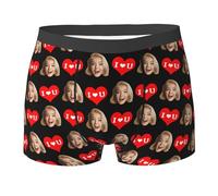 Custom Boxers with Face for Men, Personalised Boxers with Photo Underwear, Funny Boxer Shorts Gift for Boyfriend or Husband, Romantic Personalised Gifts for Him for Valentine, Birthday, Anniversary