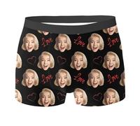 Custom Boxers with Face for Men, Personalised Boxers with Photo Underwear, Funny Boxer Shorts Gift for Boyfriend or Husband, Romantic Personalised Gifts for Him for Valentine, Birthday, Anniversary