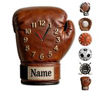 Custom Boxing Wall Clock with Name, Personalized Boxing Wall Clock, Custom Sport Themed Decor for Bedroom Game Room Office, Gift for Son Daughter Athlete Boyfriend Dad Coach Birthday Graduation