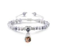 Custom Bracelets with Picture inside, Personalized Photo Projection Bracelet, Anniversary Memorial Gifts for Women Girlfriend Mom Wife, One Size, Stone, no gemstone