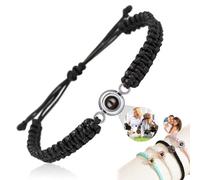 Custom Bracelets with Picture Inside Picture Bracelet Personalized Photo Projection Bracelets Women's Identification Bracelets Birthday Christmas Mother's Day Gifts for Women Men Family Couple Friend