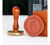 Custom Brass Pottery Stamp - 12mm Thick Clay Brand Iron - Personalized Logo Signature Stamp for Pottery