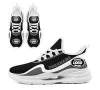 Custom Breathable Mesh Sports Shoes for Teams & Companies - Personalized with Name/Logo, Unisex Tennis Sneakers for Running, Walking & Gym Black White Grey