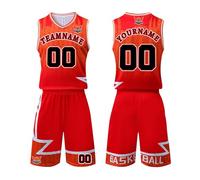 Custom Breathable Personalized Casual Basketball Jersey for Men Women Youth Jerseys Kit Sleeveless Active Suits Kids/adult Practice Suit Unisex Sportwear Training Outfit A21 Red