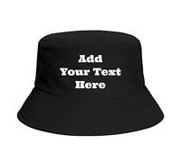 Custom Bucket Hat Add Your Text Here Fisherman Hat Outdoor Summer Travel Hiking Caps Black