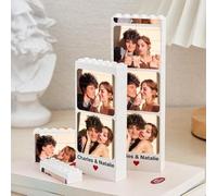 Custom Building Brick Personalized Photo Block Puzzle,Personalized Picture Puzzle Gift for Couples,Family,Valentine’s Day,Personalized Photo Puzzles,Wall & Tabletop Frames (Small,Single-sided)