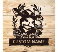 Custom Bull Metal Wall Art, Custom Cow Metal Sign, Personalized Farmhouse Sign, Personalized Longhorn Name Sign,Personalized Bull Name Sign Decoration For Room, Custom Bull Name Sign Wall (Bull E)