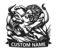 Custom Bull Metal Wall Art, Personalized Rodeo Sign, Western Home Decor, Large Metal Bull Sign, Unique Cowboy Gift for Dad, Ranch or Man Cave Decor (Style-8)