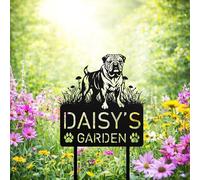 Custom Bulldog Memorial Stake, Memorial Plaques for Outdoors | Memorial Plaques for Outdoors, Dog Memorial Gifts for Loss of Dog, Garden Decor, Grave Decorations for Cemetery, Grave Marker