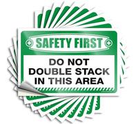 Custom Bumper Decal Holographic Vinyl Funny Home Strong Adhesive/Safety First Do Not Double Stack in This Area Man Cave Signs for Men(8X12CM-10Pcs)