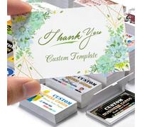 Custom Business Cards Personalised with Logo, 300gsm Waterproof Matte Paper Cards Customisable Double Sided Printed with QR Code Photo Text for Small Business and Events, 100-1000 Pcs