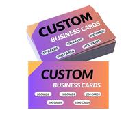 Custom Business Cards Personalized Business Card for Small Business, Double-Sided Printing, 300gsm Matte Paper, Waterproof Front & Back, Customize Logo/Text/QR Code (100-2000 Pcs)