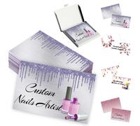 Custom Business Cards With Logo Photo - Personalised Printable for Small Business - Create Your Own Front and Back - 1000 500 200 100pcs (Nails Artist Template)