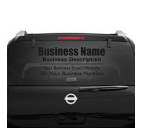 Custom Business Information Advertising Vinyl Decal, Car Rear Window Bodywork Sticker, Customisable Size and Colour (Black (not Recommended for Windows), Medium (60cm x 40cm))