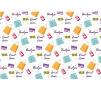 Custom Business Wrapping Paper - Personalised Logo Gift Wrap for Small Business Packaging, Branded Thank You Wrapping Paper Roll for Retail, Etsy & Boutique Packaging (Design 2, 1 Metre)