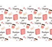 Custom Business Wrapping Paper - Personalised Logo Gift Wrap for Small Business Packaging, Branded Thank You Wrapping Paper Roll for Retail, Etsy & Boutique Packaging (Design 3, 1 Metre)