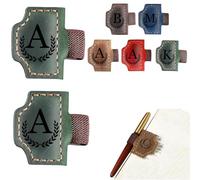 Custom Bygone Mark Bookmark with Pen Holder, 26 Letters Name Initial Personalized Leather Book Mark for Reading Women Men Book Lovers (Green,Y)