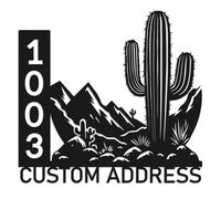 Custom Cactus Address Sign, Personalized Metal House Number Plaque, Vertical Desert Home Decor, Outdoor Western Wall Art, Oversized Cactus Number Sign for Yard, Exterior House Number Display (Style-5)