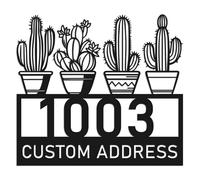 Custom Cactus Address Sign, Personalized Metal House Number Plaque, Vertical Desert Home Decor, Outdoor Western Wall Art, Oversized Cactus Number Sign for Yard, Exterior House Number Display (Style-2)