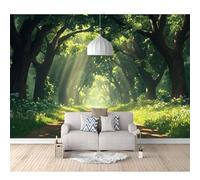 Custom Cafe Hotel Bar Interior 3D Self-Adhesive Wallpaper Mural Wall Sticker Green Forest Paths 100x70cm Background for Office Dining