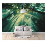 Custom Cafe Hotel Bar Interior 3D Self-Adhesive Wallpaper Mural Wall Sticker Sunshine in The Forest 100x70cm Background for Office Dining Room Children's