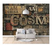 Custom Cafe Hotel Bar Interior 3D Self-Adhesive Wallpaper Mural Wall Sticker Vintage Poster in English 100x70cm Background for Office Dining