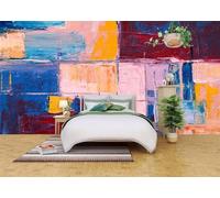 Custom Cafe Hotel Bar Interior 3D Wallpaper Mural Wall Sticker Abstract Geometric Lattice 450(W)X315(H)Cm Background Wall 3D Wallpaper Mural Wall Sticker Mural For Office Dining Room Children'-2803402