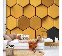 Custom Cafe Hotel Bar Interior 3D Wallpaper Mural Wall Sticker Abstract Geometric Pattern 400(W)X280(H)Cm Background Wall 3D Wallpaper Mural Wall Sticker Mural For Office Dining Room Children'-4926461
