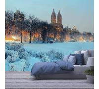 Custom Cafe Hotel Bar Interior 3D Wallpaper Mural Wall Sticker Park Winter Scenery 450(W)X315(H)Cm Background Wall 3D Wallpaper Mural Wall Sticker Mural For Office Dining Room Children'S Room-1640715