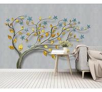 Custom Cafe Hotel Bar Interior 3D Wallpaper Mural Wall Sticker Plants And Flowers Leaves 500(W)X350(H)Cm Background Wall 3D Wallpaper Mural Wall Sticker Mural For Office Dining Room Children'S-5618595