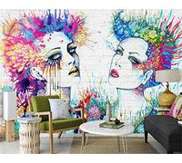 Custom Cafe Hotel Bar Interior 3D Wallpaper Mural Wall Sticker Watercolor Abstract Beauty Background Wall 3D Wallpaper Mural Wall Sticker Mural for Office Dining Room Children's 350 (W) x 256 (H) cm