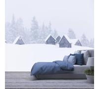 Custom Cafe Hotel Bar Interior 3D Wallpaper Mural Wall Sticker Winter Forest Trees Landscape 300(W)X210(H)Cm Background Wall 3D Wallpaper Mural Wall Sticker Mural For Office Dining Room Childr-9609825