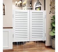 Custom Café Swinging Doors Indoor Louvered Saloon Door for Kitchen & Restaurant Auto Close Hinges Batwing Bar Entrance Partition (75x90cm)