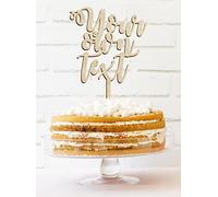Custom Cake Topper | Personalised Wooden Topper | Wedding Birthday Communion Party Table Decoration | Write Your Own Text | Choose Your Colour (Eco/brown)
