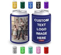 Custom Can Cooler Bulk - Personalised Insulated Sleeves for Cans & Bottles - Design Your Own with Logo, Image or Text - Perfect for Weddings, Birthdays, Parties
