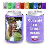 Custom Can Cooler Sleeves - Bulk 10-1000pcs | Personalised with Text & Photo | Insulated & Non-Slip for Weddings, Anniversaries, Graduations, Birthdays, Fishing & Picnics