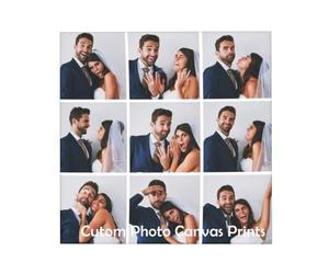 Custom Canvas Prints With Your Photos Collage Multi Image Pictures Personalized Wall Art Customized Gifts Framed Photo Collage Decoration (9Photos, Square Shape)