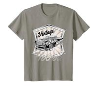 Custom Car Enthusiasts, Retro Hotrod, Mens Vintage Hot Rod T-Shirt, Youth, Slate Grey, Large