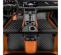 Custom Car Floor Mat For Ford Ranger 2023 2024,Full Coverage Leather Waterproof Pad Car Mats Foot Covers Car Accessories,Orange Black