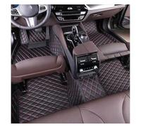 Custom Car Floor Mats, for VW ID.7 2023-2025 Full Coverage All-Weather Waterproof Non-Slip Leather Carpet Cover Interior Foot Pads,A Black red