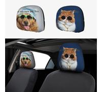 Custom Car Headrest Covers, Personalised Car Seat Head Rest Cover with Text Images Logos Photos, Customisable Polyester Elastic Headrest Protectors for Most Cars