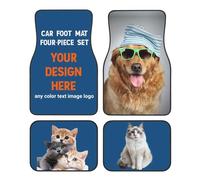 Custom Car Mats 4 Piece Set, Personalised Automotive Floor Mats | Design Your Own Car Foot Mat Full Set with Logo/Photo/Text/Color for Vehicles Trucks Vans