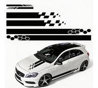 Custom Car Side Sticker Auto Body Rearview Mirror Racing Sports Decals, 5 Pieces Car Truck DIY Decal Stripe Stickers Decoration, Automotive Parts (Black)
